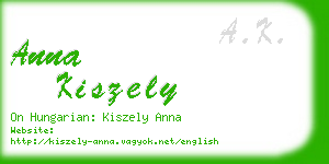 anna kiszely business card